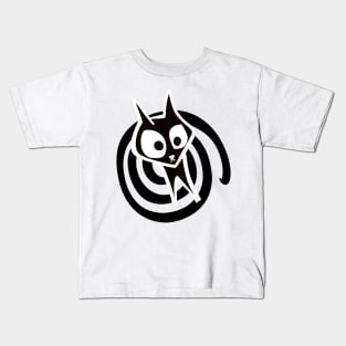 Black Cat Spiral | Twilight Zone Kitty Kids T-Shirt